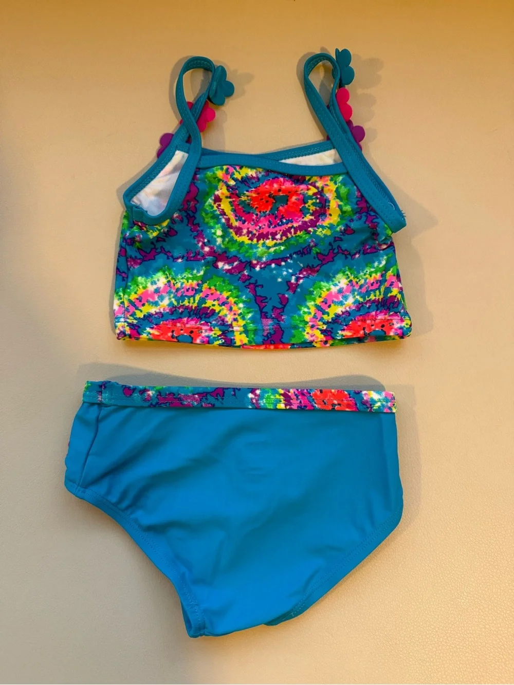 Kids Two-Piece Tie-Dye Tankini Swimsuit - Teal